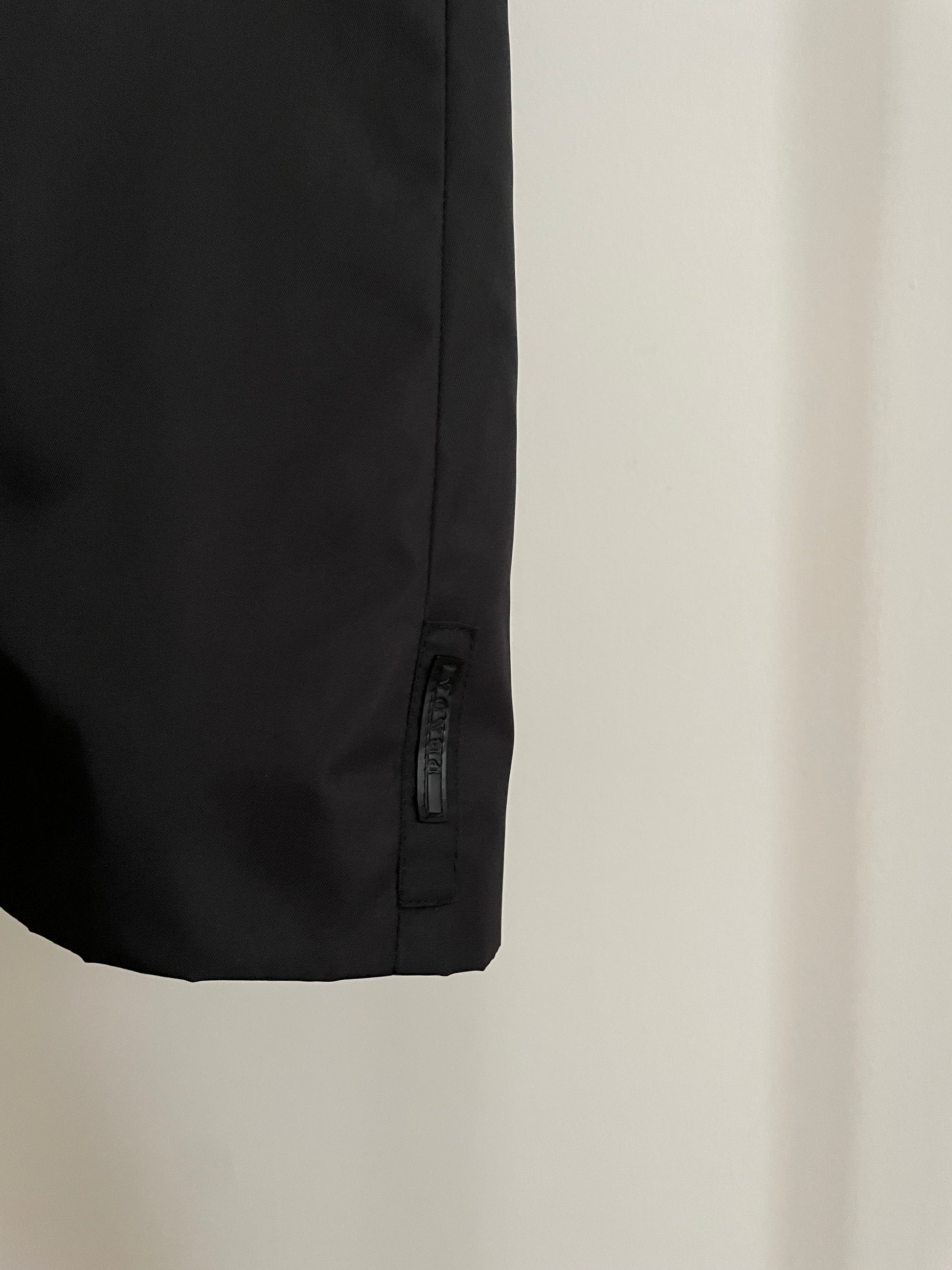 Detail view of womens vintage black Prada dress
