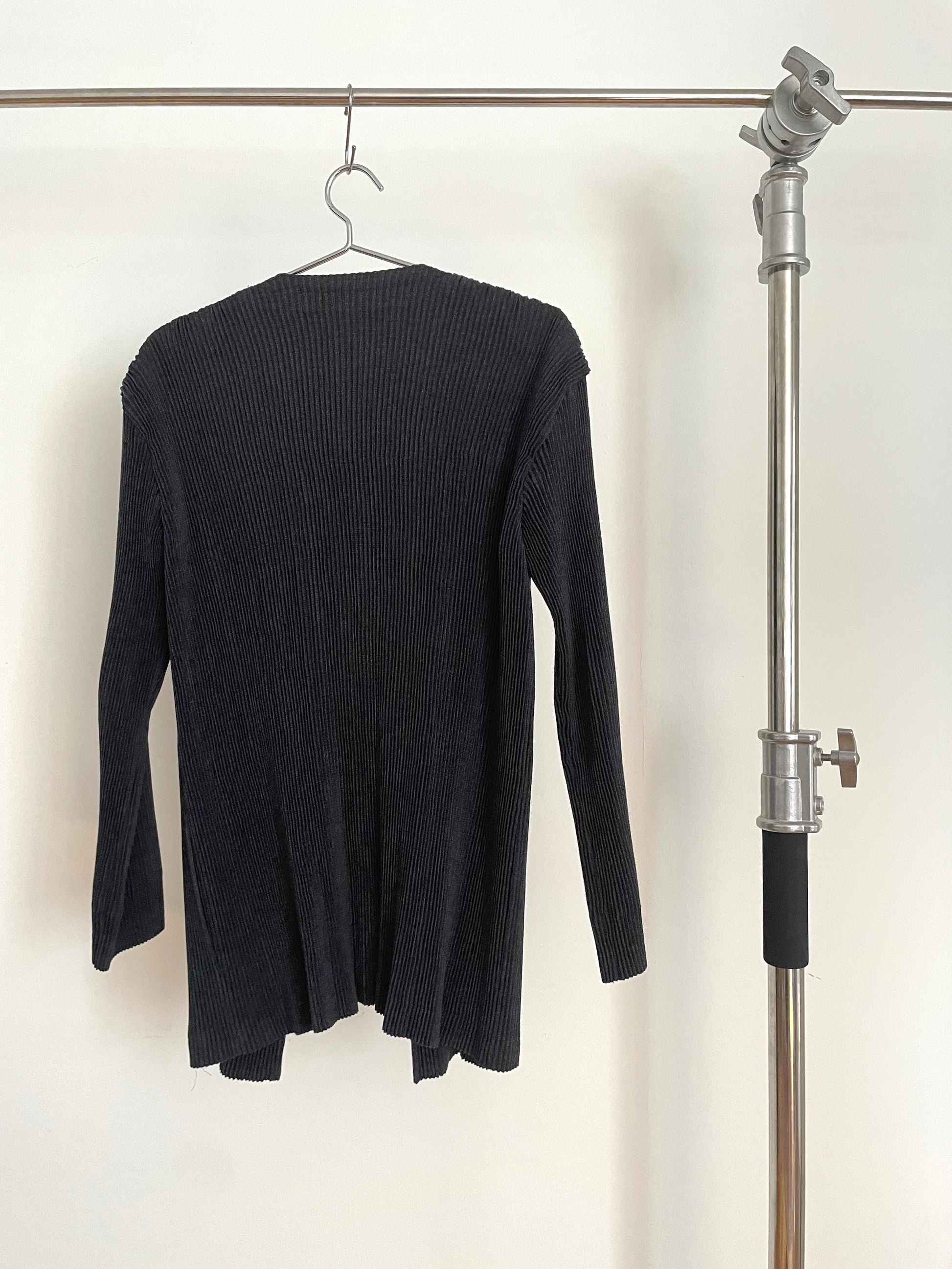 Vintage Issey Miyake pleated navy cardigan