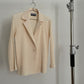 Issey Miyake Fete pleated cream blazer shirt