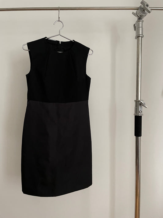 Front view of womens vintage black Prada dress