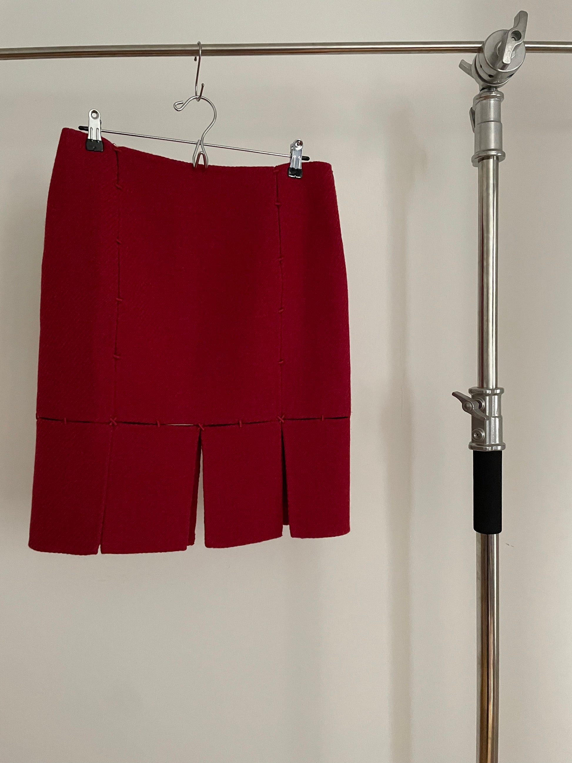 Vintage womens Prada fall/winter 1998 red top and skirt set