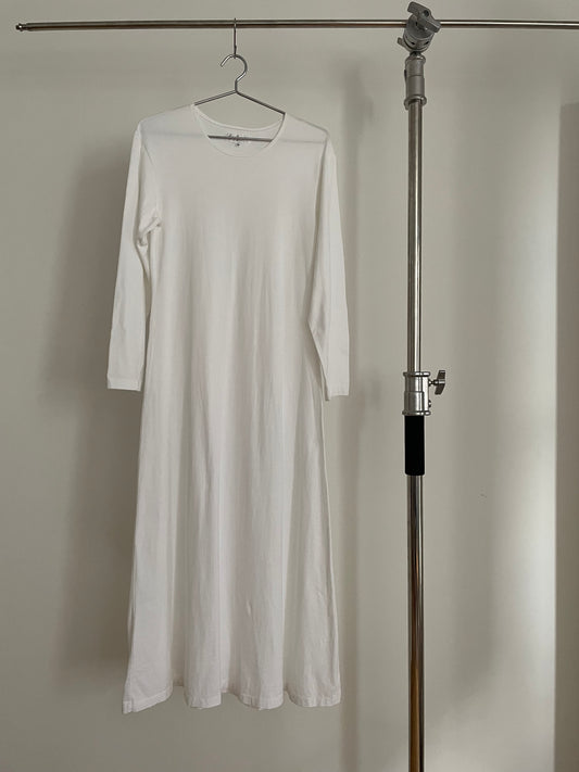 Yohji Yamamoto white long sleeve t-shirt dress