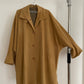 Front view of vintage womens Jil Sander 1980s camel dolman sleeve coat